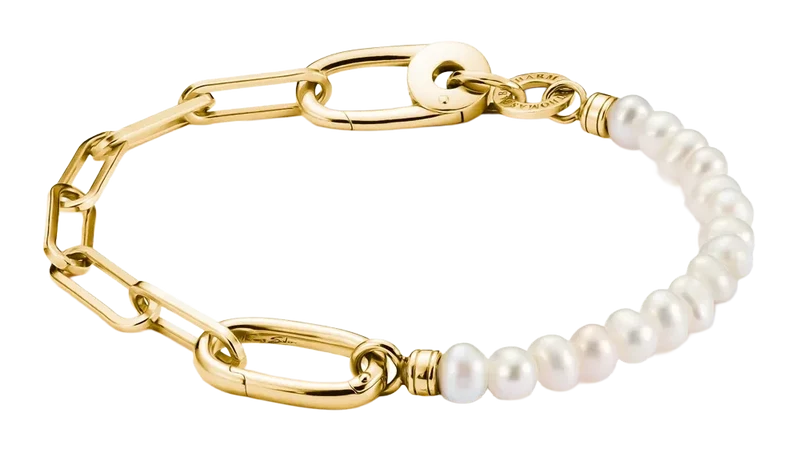 Glieder- Charm-Armband mit Perlen und einem Connect Link - Thomas Sabo Modell: C1209-430-14-L17