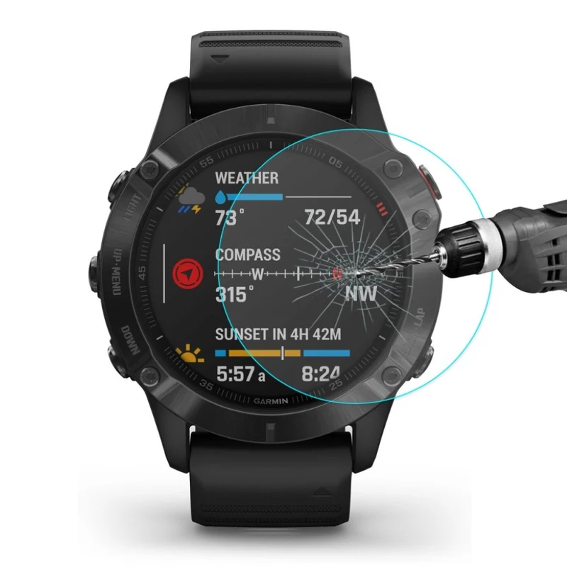 Garmin Fenix 6 / Garmin Fenix 6S Pro Gehärtetes Glas 9H Universell Displayschutz
