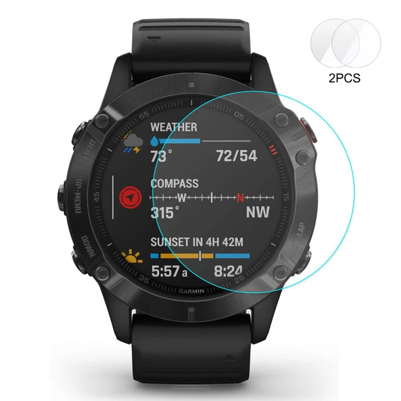 2stück Garmin Fenix 6 / Garmin Fenix 6S Pro Gehärtetes Glas Universell Displayschutz