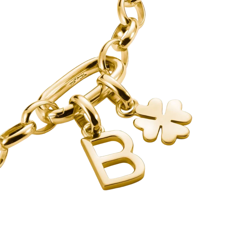 Thomas Sabo Charm-Anhänger, Glücksklee, 18k vergoldet