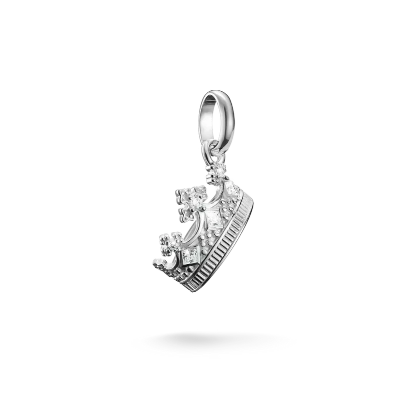Charm-Anhänger, Krone mit weißen Edelsteinen, aus Silber - Thomas Sabo Modell: CC1247-051-14