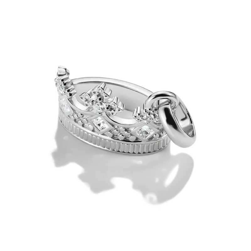 Charm-Anhänger, Krone mit weißen Edelsteinen, aus Silber - Thomas Sabo Modell: CC1247-051-14