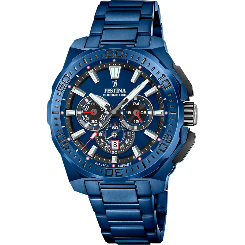 Festina Chrono Bike F20729/1 Herrenuhr • 20 ATM Wasserdicht • Blaues Design