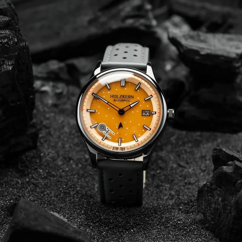 Holzkern NCC-1701 Herren Uhr • Automatikwerk • Echtes Jade-Zifferblatt