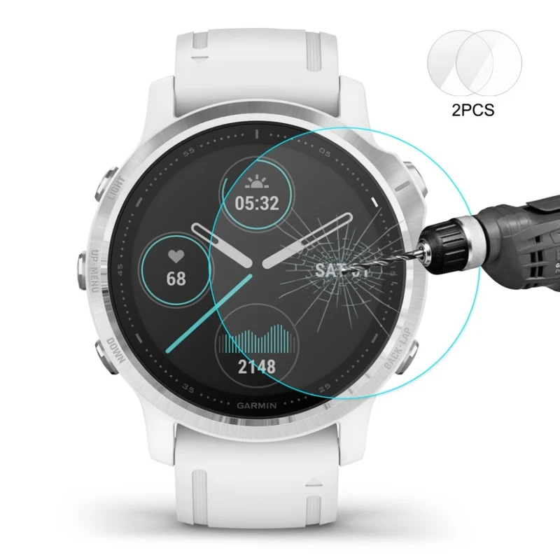 2stück Garmin Fenix 6S / Garmin Fenix 6S Pro Gehärtetes Glas 9H Universell Displayschutz