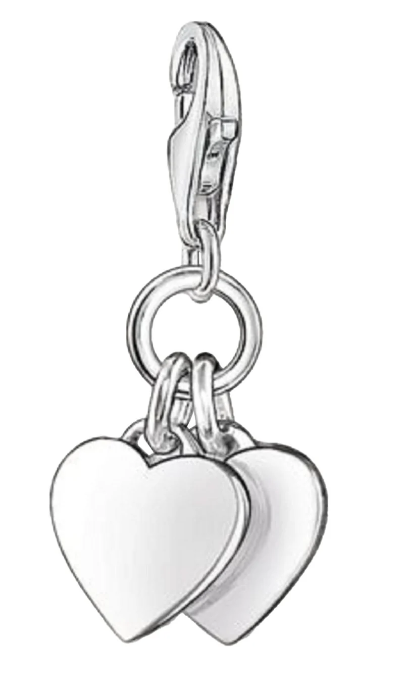Charm Anhänger zwei Herzen - 925 Sterlingsilber
