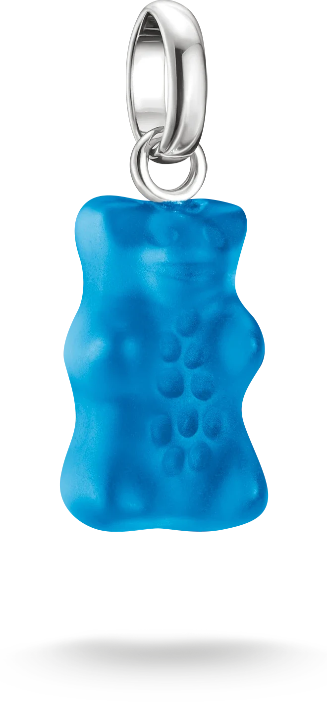 Charm-Anhänger, Goldbär aus Glas, in blau, aus Silber - Thomas Sabo Modell: CC1275-017-1
