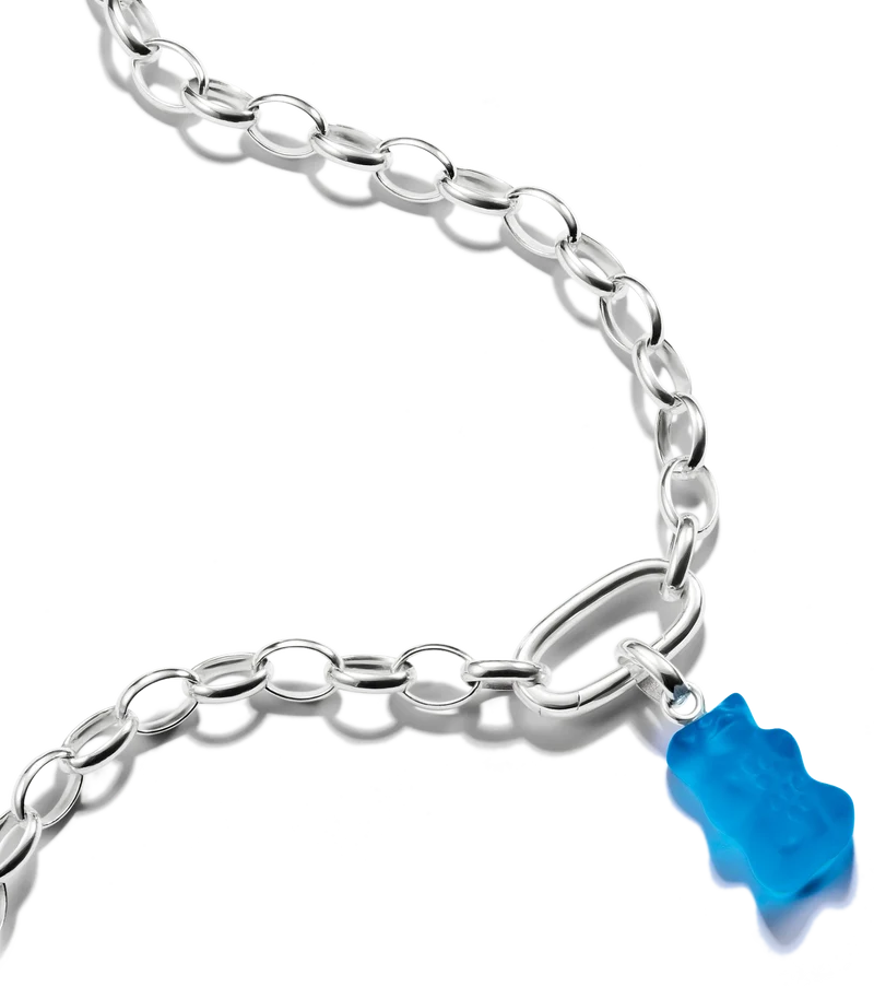 Charm-Anhänger, Goldbär aus Glas, in blau, aus Silber - Thomas Sabo Modell: CC1275-017-1