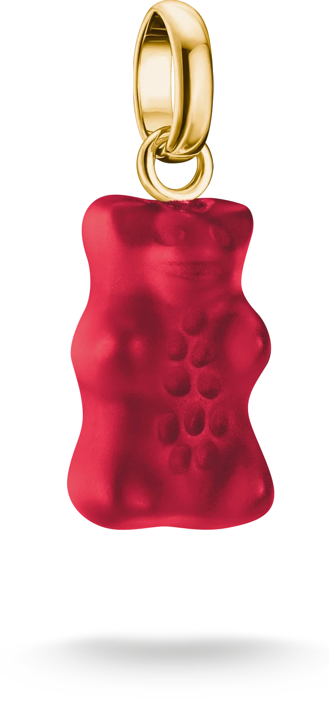 Thomas Sabo Charm-Goldbären-Anhänger in Rot Connect vergoldet