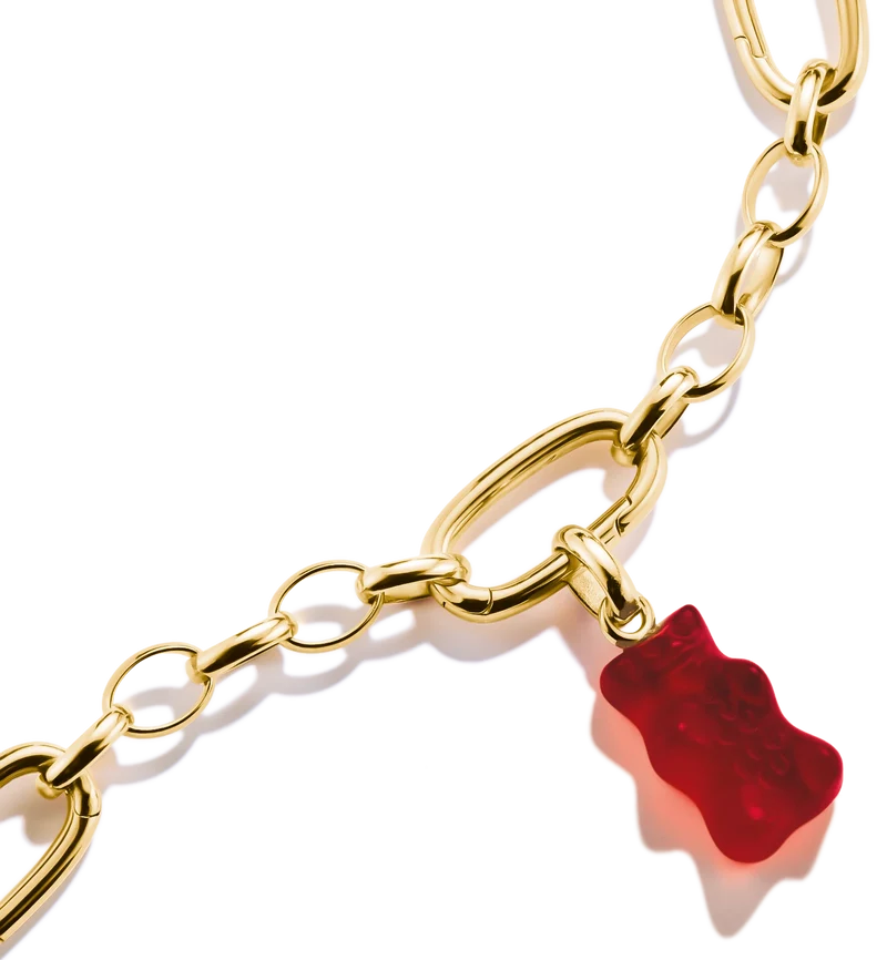 Thomas Sabo Charm-Goldbären-Anhänger in Rot Connect vergoldet