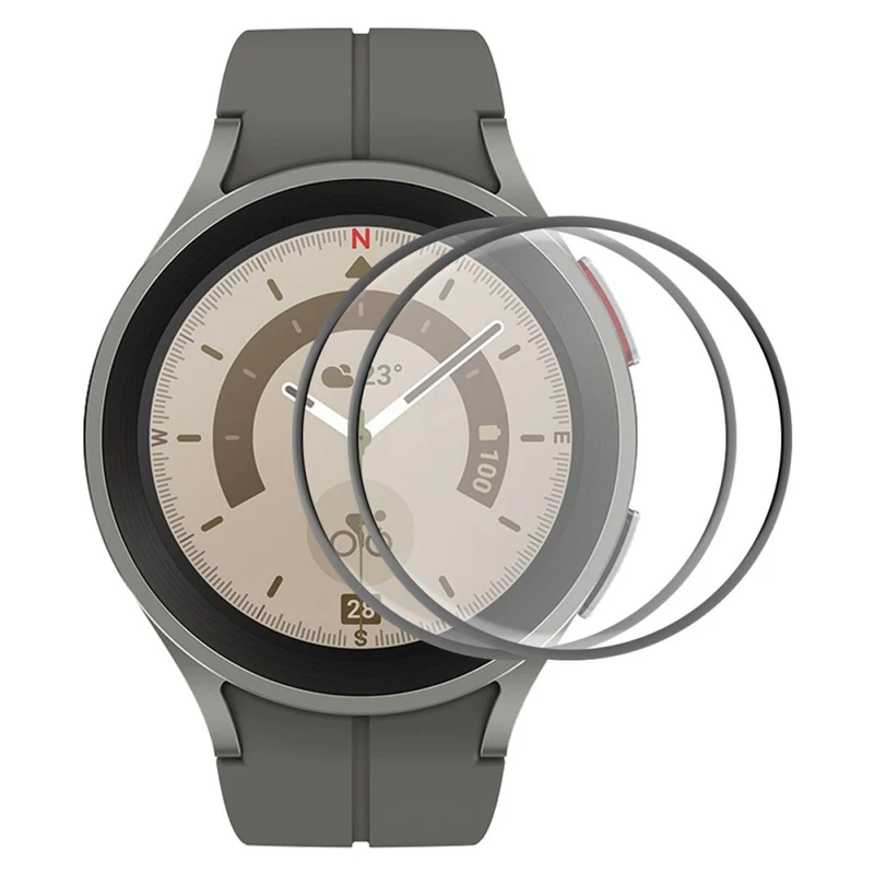 2stück Samsung Galaxy Watch 5 Pro Plastik und Glas Displayschutz