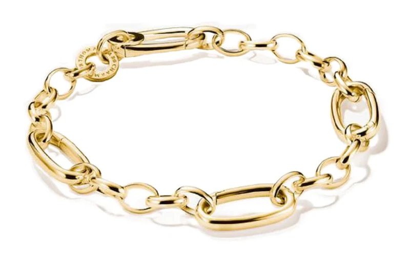 Glieder-Charm-Armband mit drei Connect Links, aus Silber, vergoldet - Thomas Sabo Modell: C1203-413-39-L15