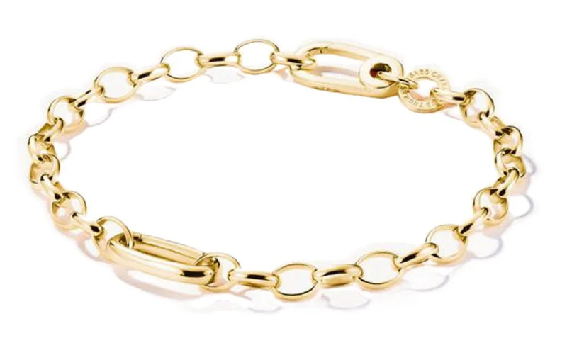 Glieder-Charm-Armband mit Connect Link, aus Silber, vergoldet - Thomas Sabo Modell: C1202-413-39-L15
