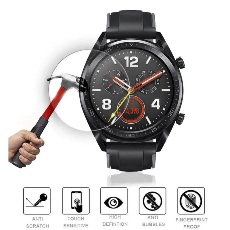 3stück Huawei Watch GT Gehärtetes Glas Displayschutz