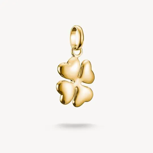 Charm-Anhänger, 3D Glückskleeblatt aus Silber vergoldet - Thomas Sabo Modell: CC1236-413-36