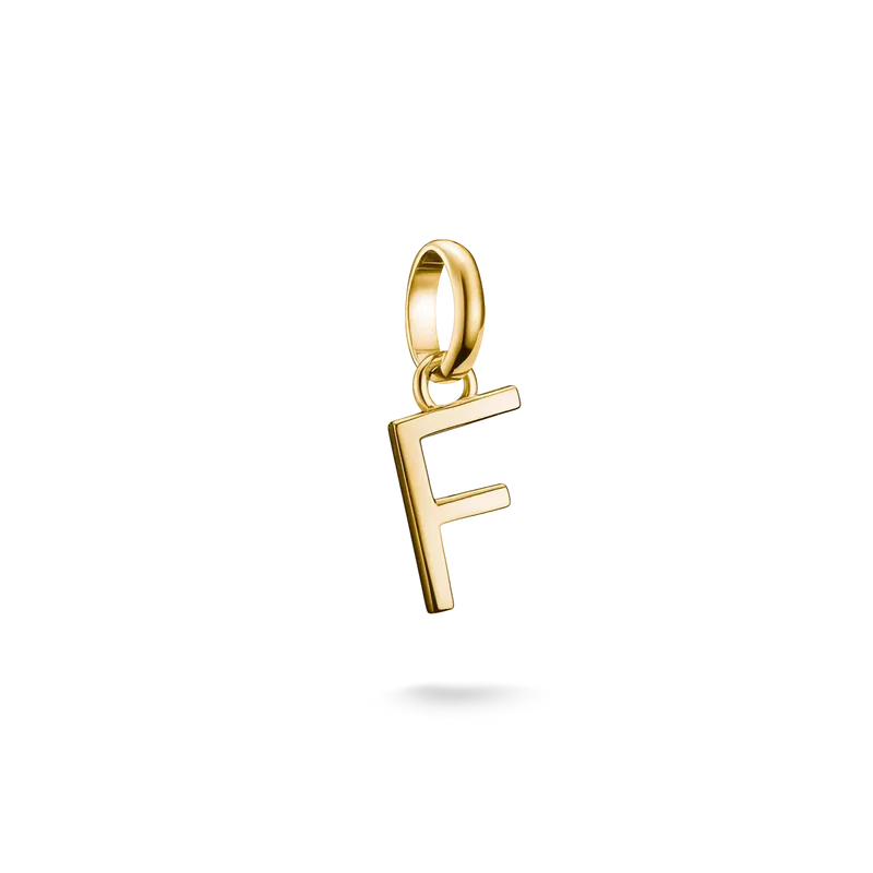 Thomas Sabo Charm-Anhänger, Buchstabe "F", aus Silber, vergoldet