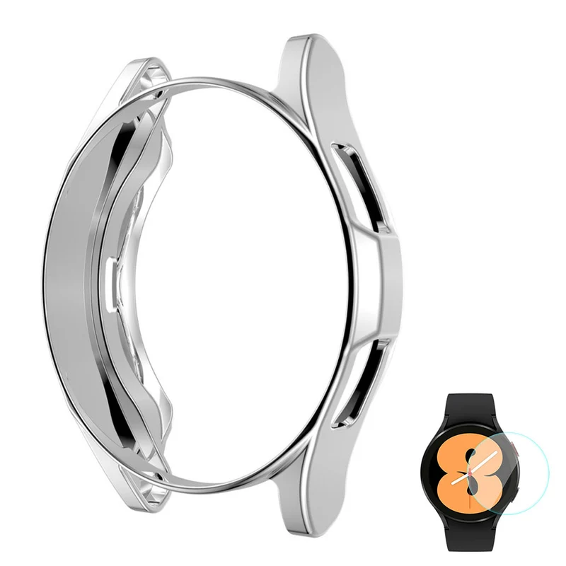 Super Modisch Samsung Galaxy Watch 4 Classic (46mm) Hülle mit Displayschutz in Silikon / TPU und Gehärtetes Glas