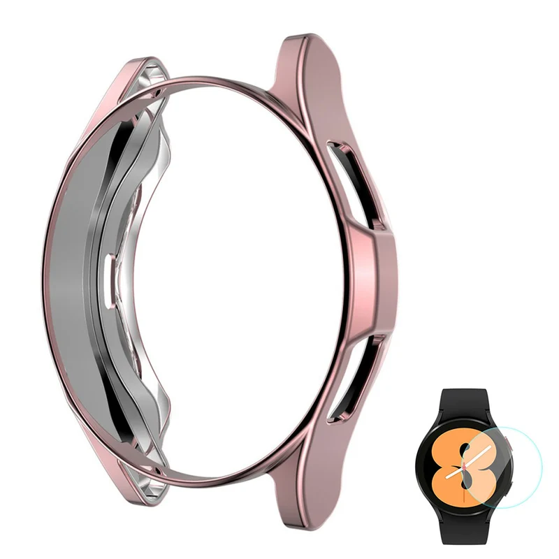 Super Modisch Samsung Galaxy Watch 4 Classic (46mm) Hülle mit Displayschutz in Silikon / TPU und Gehärtetes Glas
