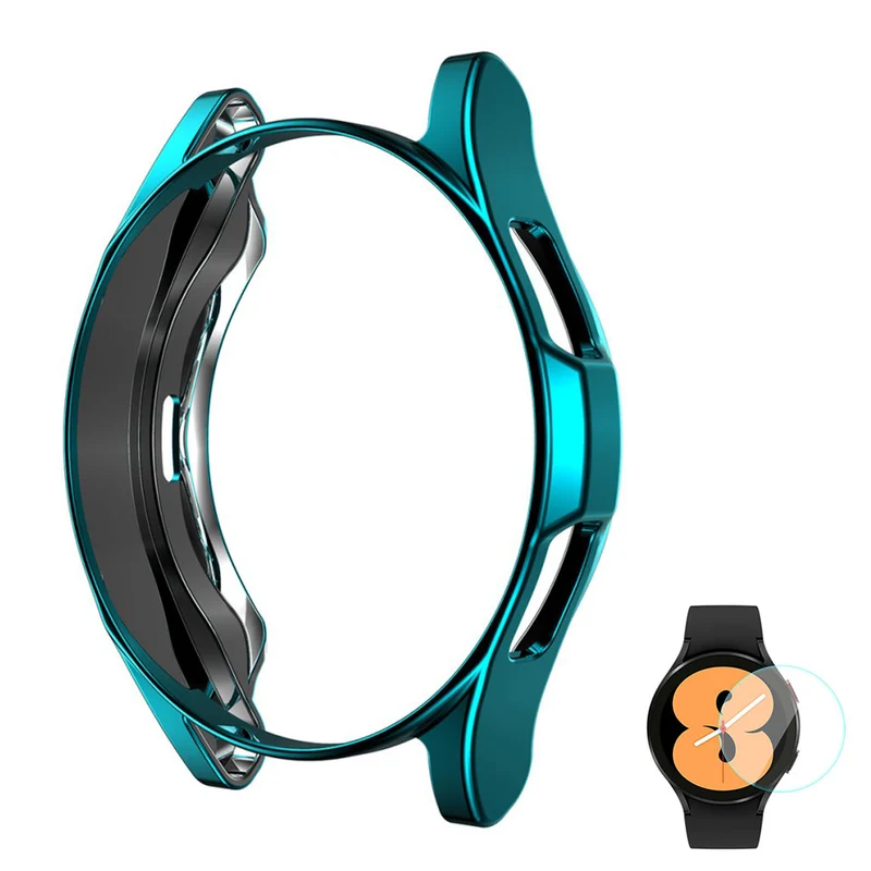 Super Modisch Samsung Galaxy Watch 4 Classic (46mm) Hülle mit Displayschutz in Silikon / TPU und Gehärtetes Glas