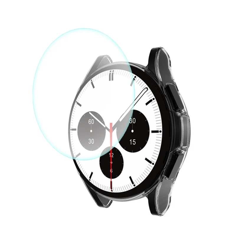 Supersauber Samsung Galaxy Watch 4 Classic (46mm) Hülle mit Displayschutz in Silikon / TPU und Gehärtetes Glas