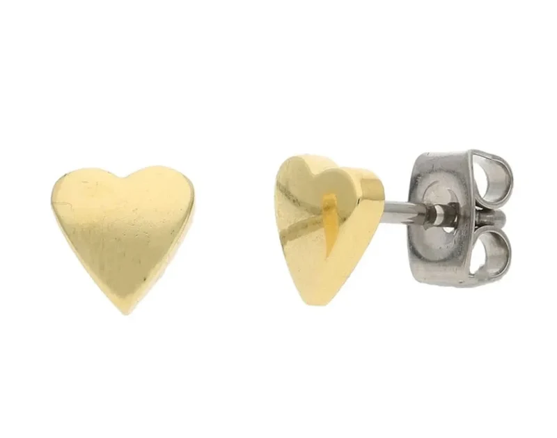 Ohrstecker aus Titan, Herz vergoldet - Boccia Jewelry Modell: 05092-02