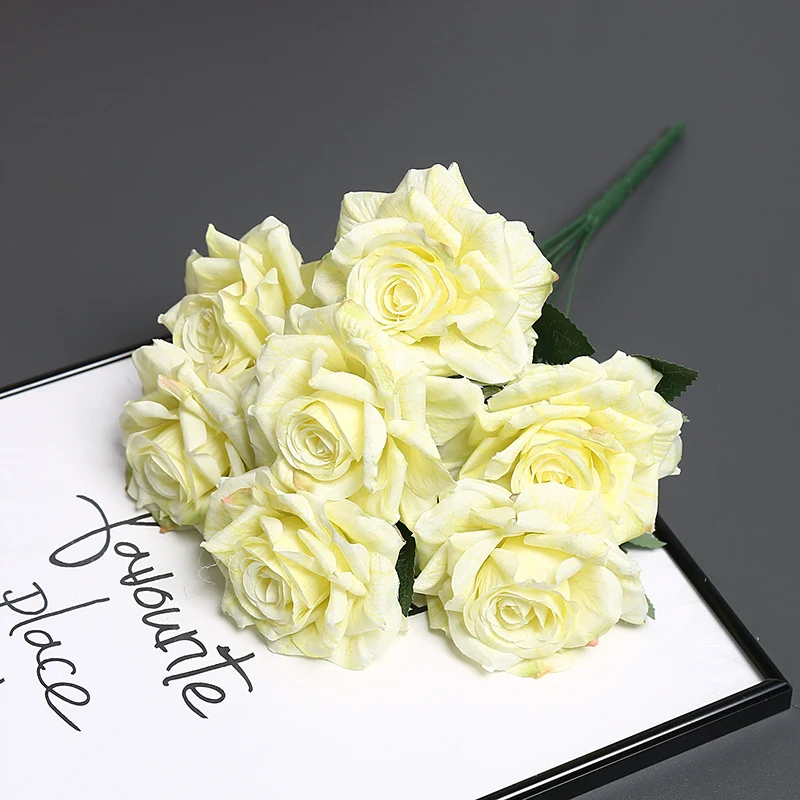 Premium Künstlicher Blumenkopf Rosenstrauß