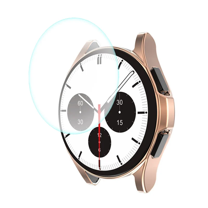 Unglaublich Gut Samsung Galaxy Watch 4 Classic (42mm) Hülle mit Displayschutz in Silikon / TPU und Gehärtetes Glas