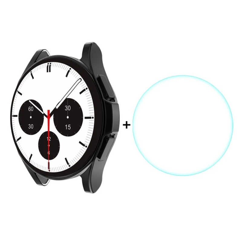 Unglaublich Gut Samsung Galaxy Watch 4 Classic (42mm) Hülle mit Displayschutz in Silikon / TPU und Gehärtetes Glas