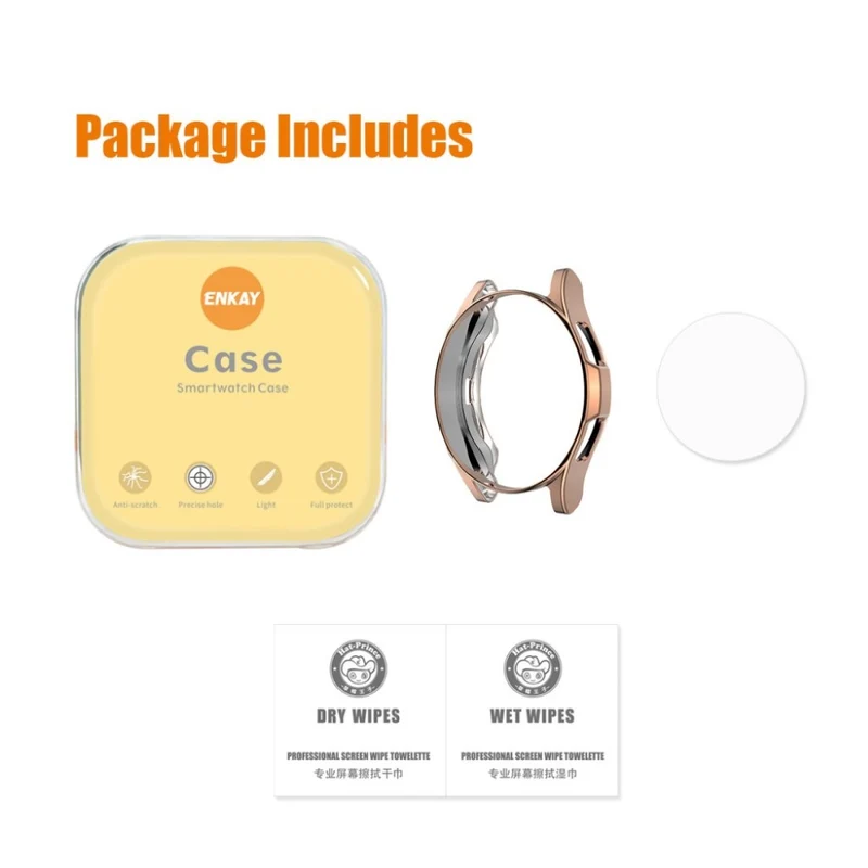Unglaublich Gut Samsung Galaxy Watch 4 Classic (42mm) Hülle mit Displayschutz in Silikon / TPU und Gehärtetes Glas
