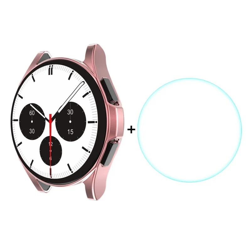 Unglaublich Gut Samsung Galaxy Watch 4 Classic (42mm) Hülle mit Displayschutz in Silikon / TPU und Gehärtetes Glas