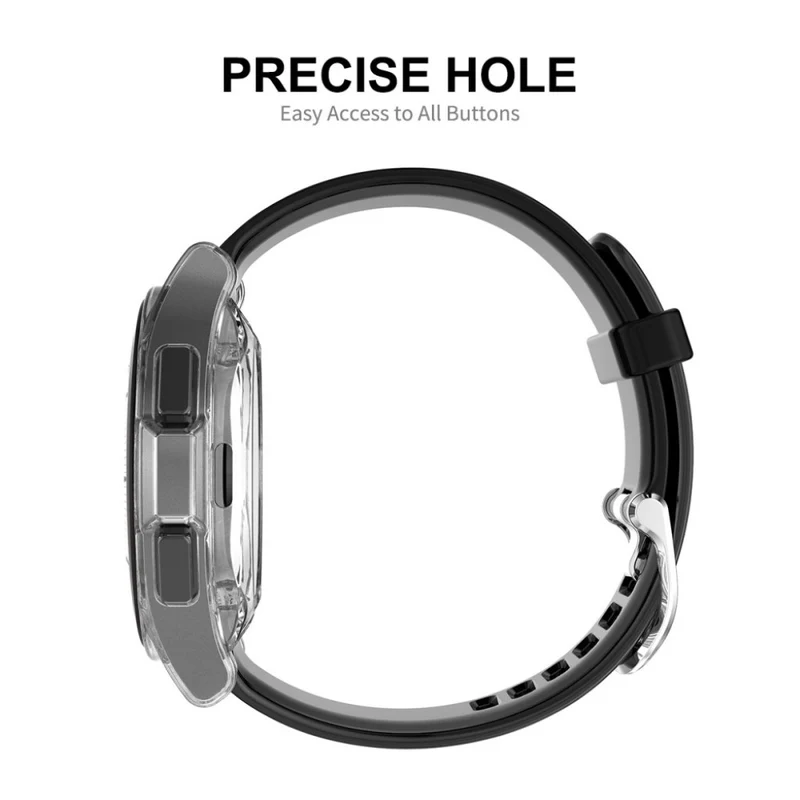 Auffallend Gut Samsung Galaxy Watch 4 Classic (42mm) Hülle mit Displayschutz in Silikon / TPU und Gehärtetes Glas