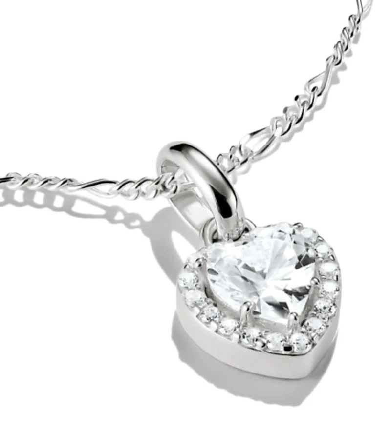 Thomas Sabo Charm-Anhänger Herz mit Steinen Connect Silber