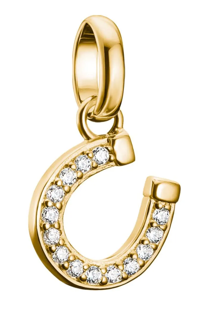 Thomas Sabo Charm-Anhänger Hufeisen mit Steinen Connect vergoldet