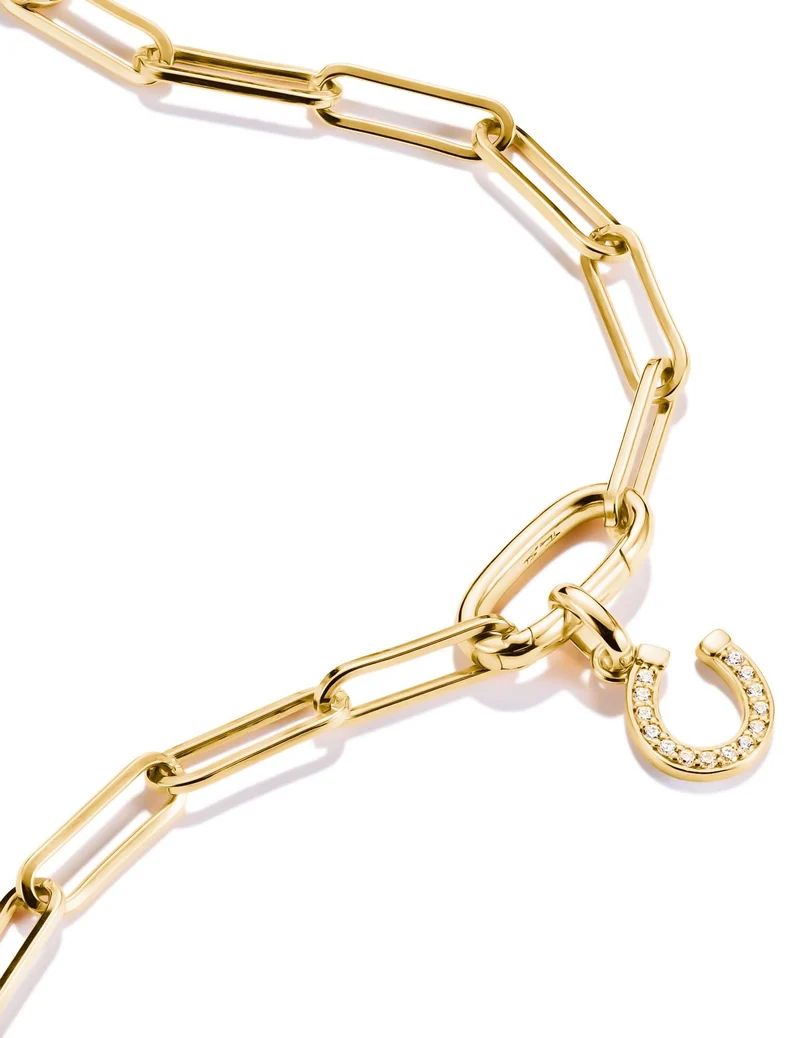 Thomas Sabo Charm-Anhänger Hufeisen mit Steinen Connect vergoldet