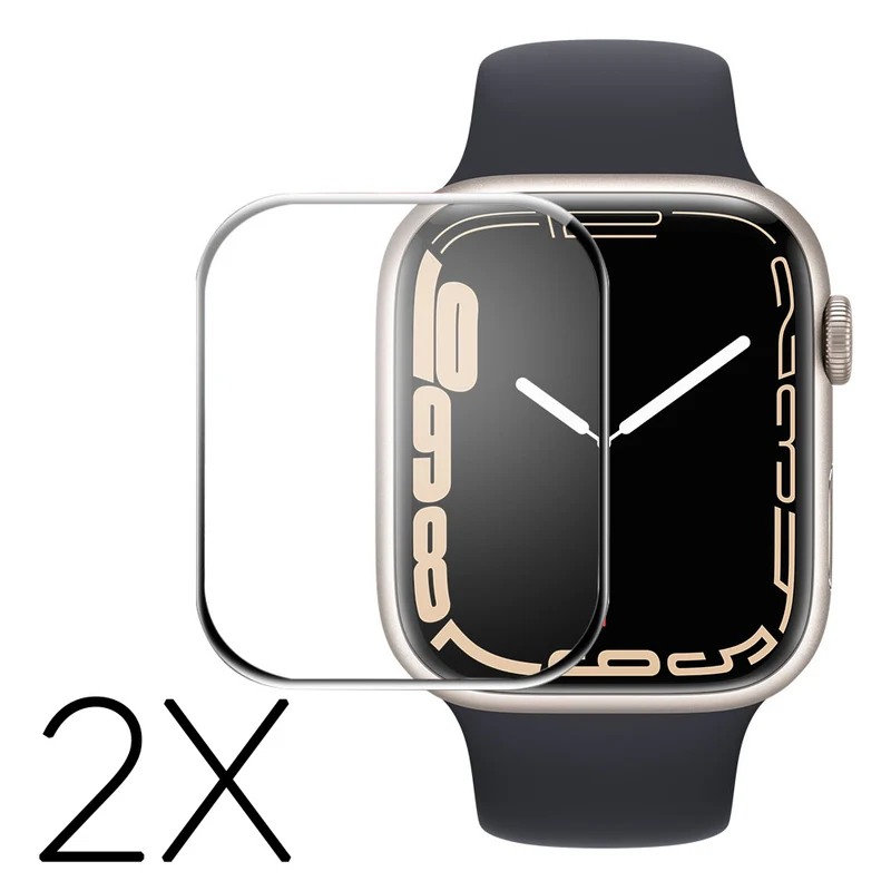 2stück Apple Watch Series 7 45mm Plastik HD 3D Gekrümmt Displayschutz
