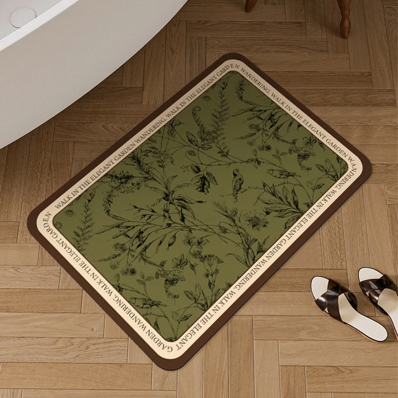 Oval Botanischer Bodenmatte