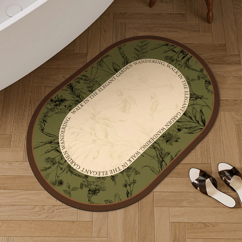 Oval Botanischer Bodenmatte