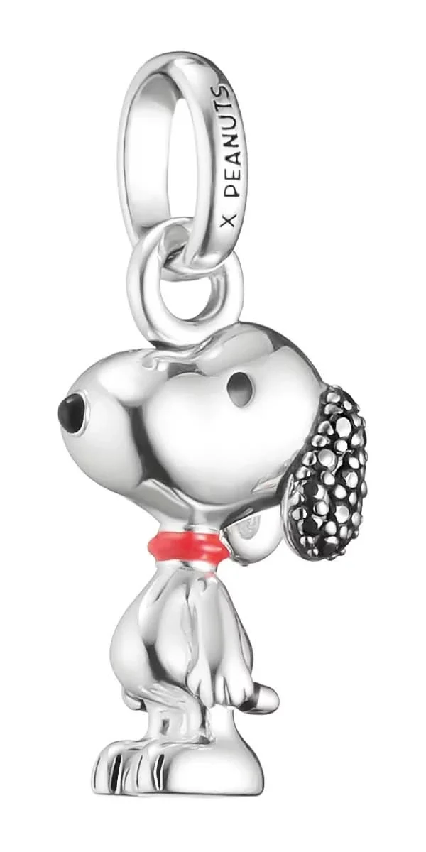 Charmanhänger aus recyceltem 925er Sterlingsilber mit Snoopy-Motiv und Pavé-Besatz, Thomas Sabo PEANUTS Connect Modell: CC1310-691-11