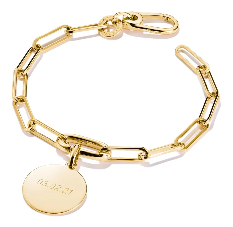 Thomas Sabo Charm-Armband Paperclip mit einem Connect Link vergoldet