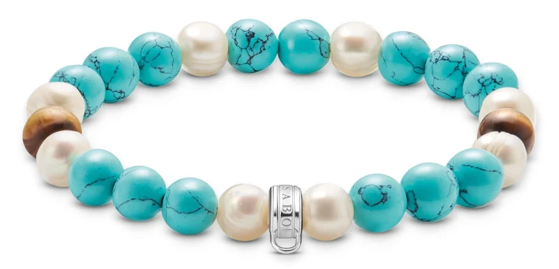 Thomas Sabo Bead-Armband mit bunten Steinen Silber