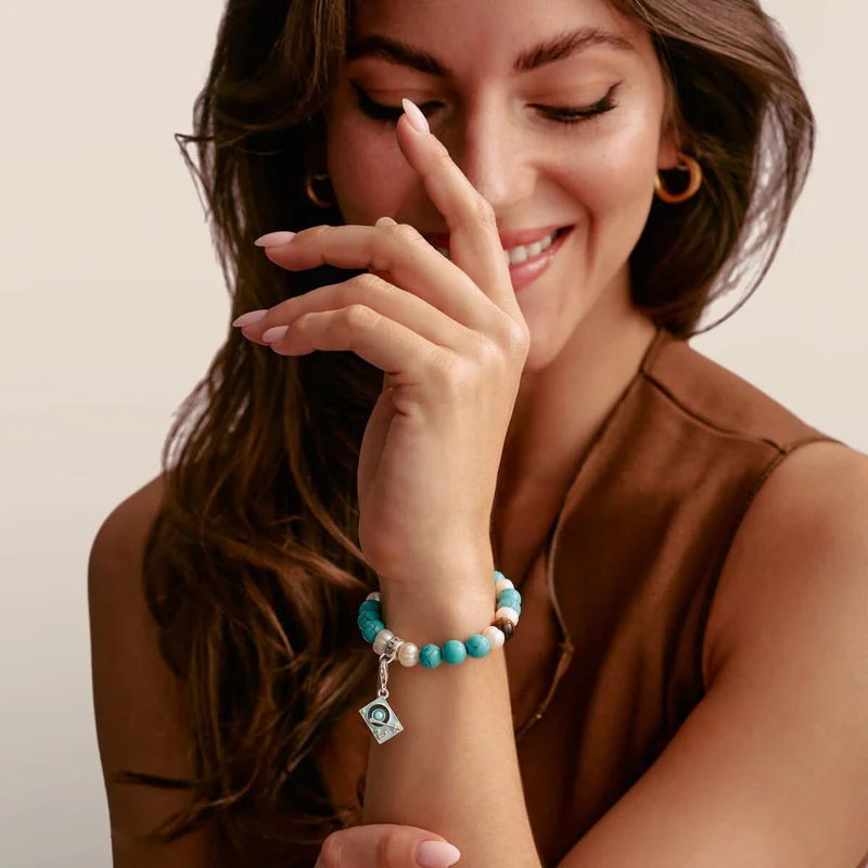 Thomas Sabo Bead-Armband mit bunten Steinen Silber