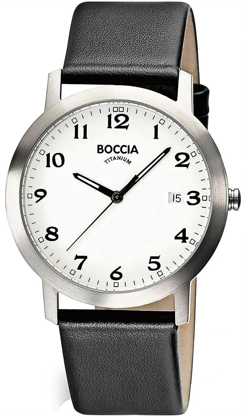 Boccia 3618-01 Herrenuhr • Hautfreundliches Reintitan • Extrem leicht & robust