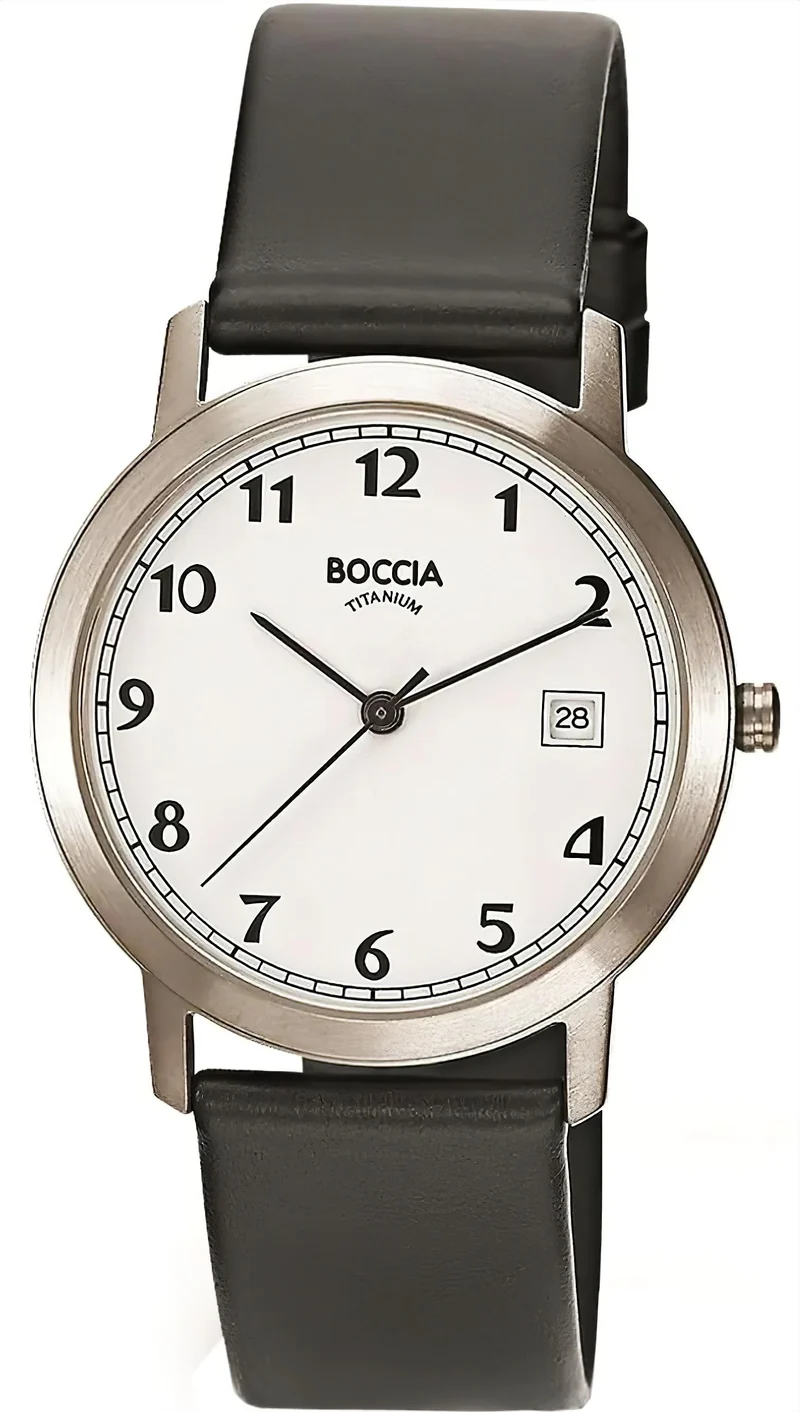 Boccia 3617-01 Herrenuhr • Hautfreundliches Reintitan • Extrem leicht & robust