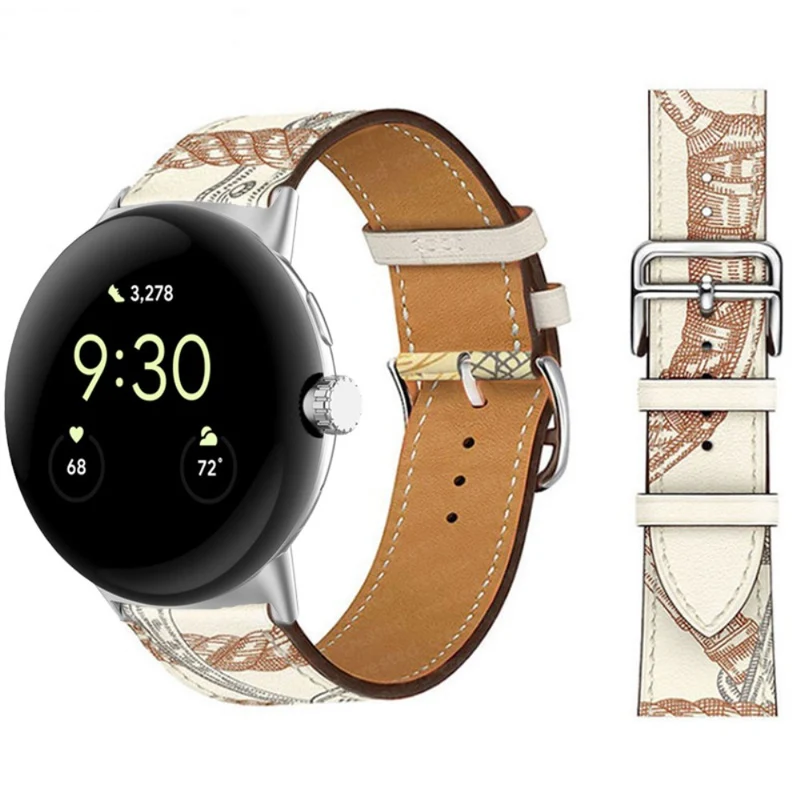 Sehr schön Google Pixel Watch Echtes Leder armband
