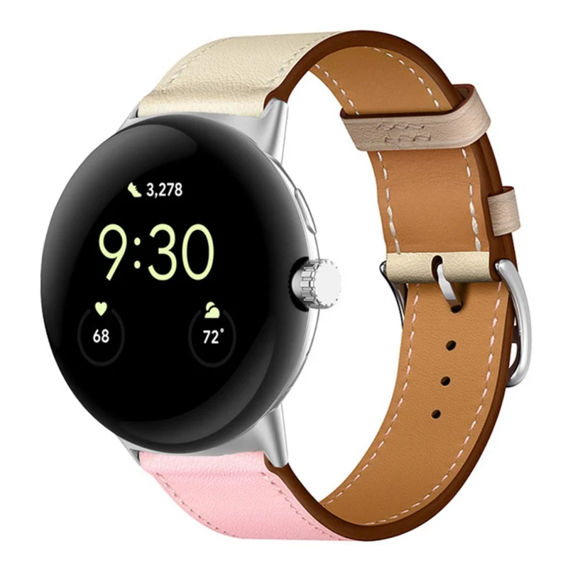 Sehr schön Google Pixel Watch Echtes Leder armband
