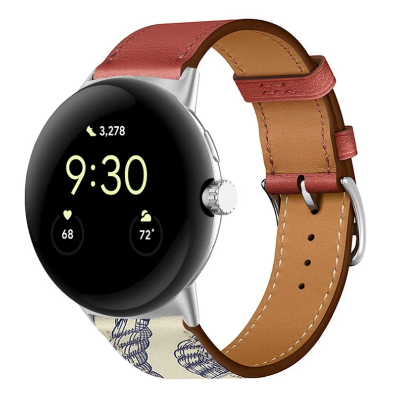 Sehr schön Google Pixel Watch Echtes Leder armband