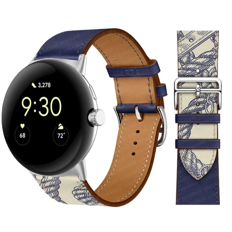 Sehr schön Google Pixel Watch Echtes Leder armband