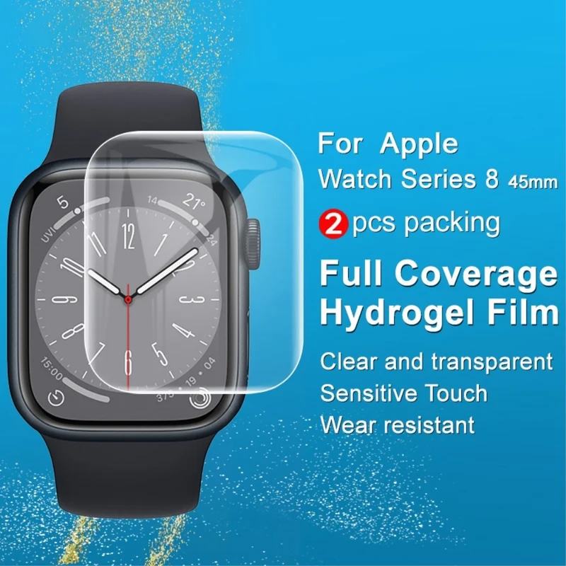 2stück Apple Watch Series 8 (45mm) / Apple Watch Series 7 45mm Silikon / TPU Universell Displayschutz