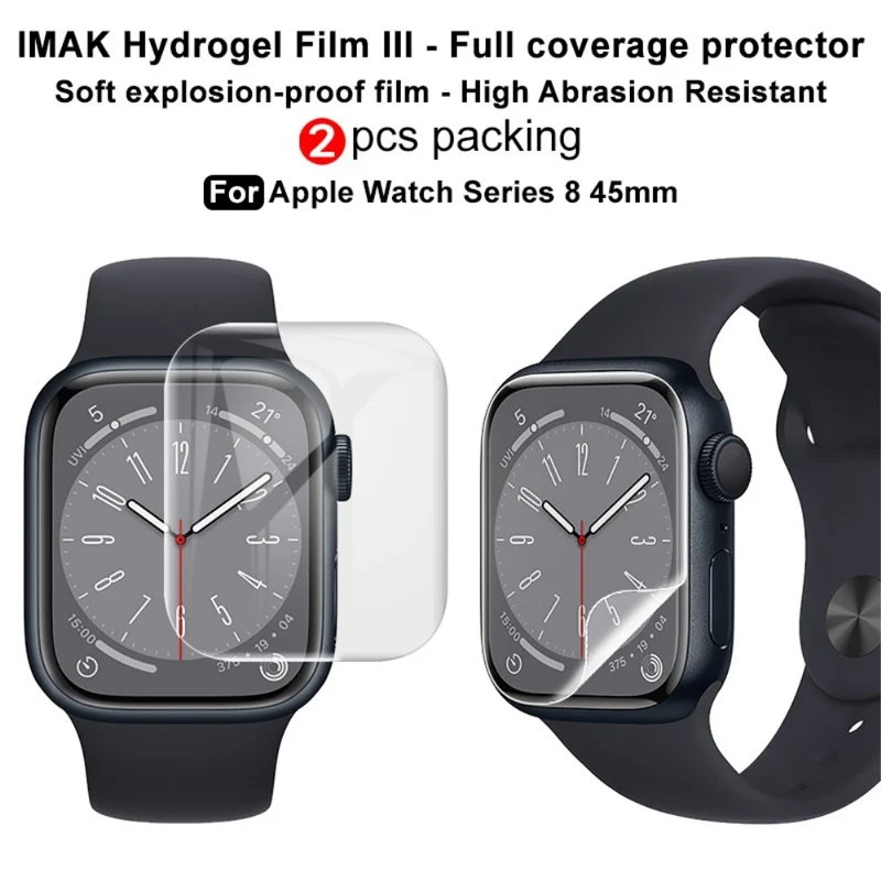 2stück Apple Watch Series 8 (45mm) / Apple Watch Series 7 45mm Silikon / TPU Universell Displayschutz
