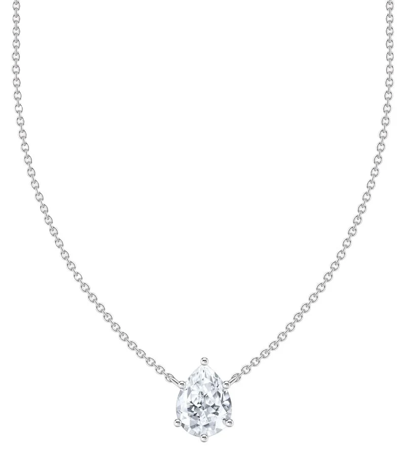 Kette aus 925 Sterlingsilber mit tropfenförmigem Anhänger mit weißem Zirkonia-Stein, Thomas Sabo, Modell: KE2213-051-14-L45V